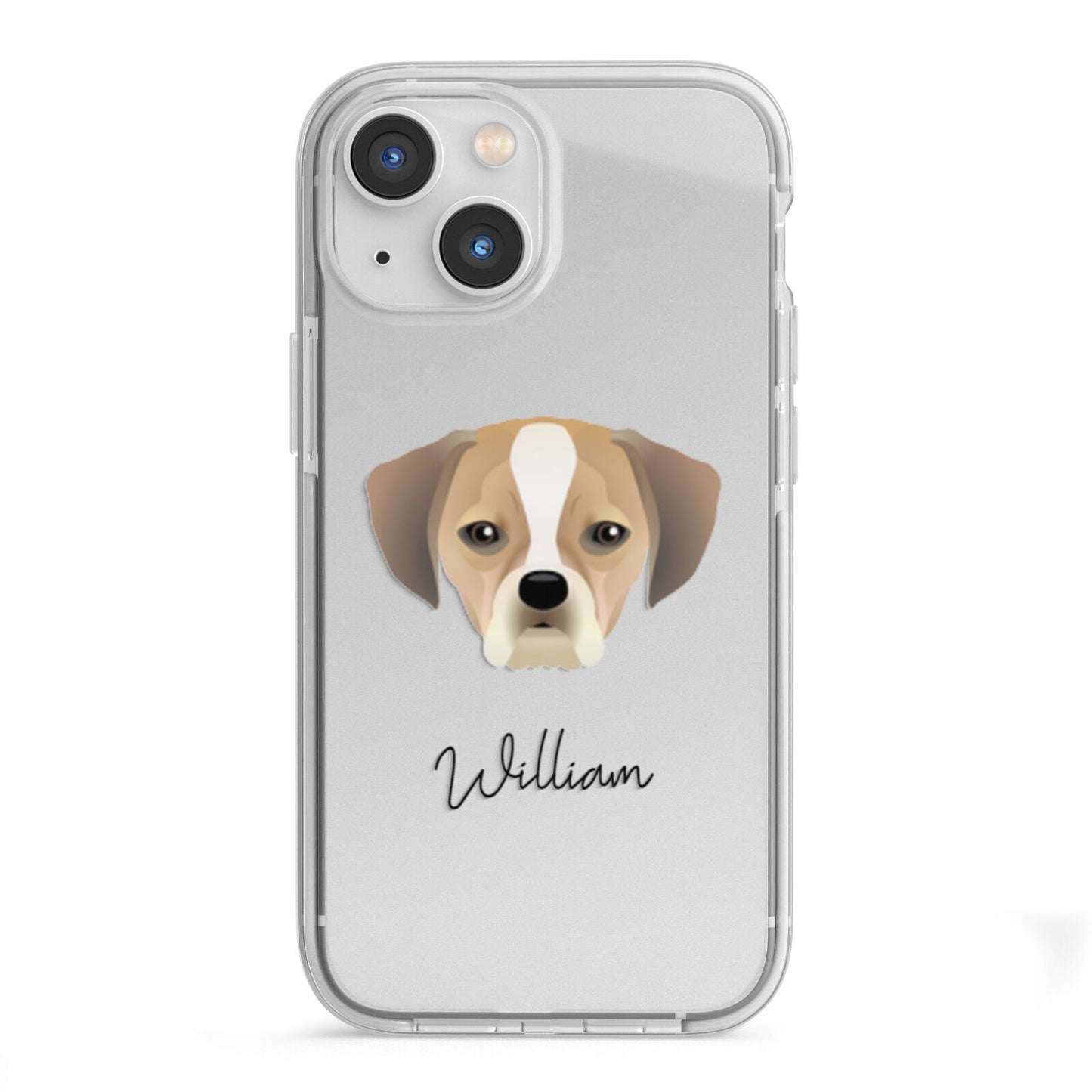 Puggle Personalised iPhone 13 Mini TPU Impact Case with White Edges