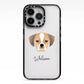 Puggle Personalised iPhone 13 Pro Black Impact Case on Silver phone