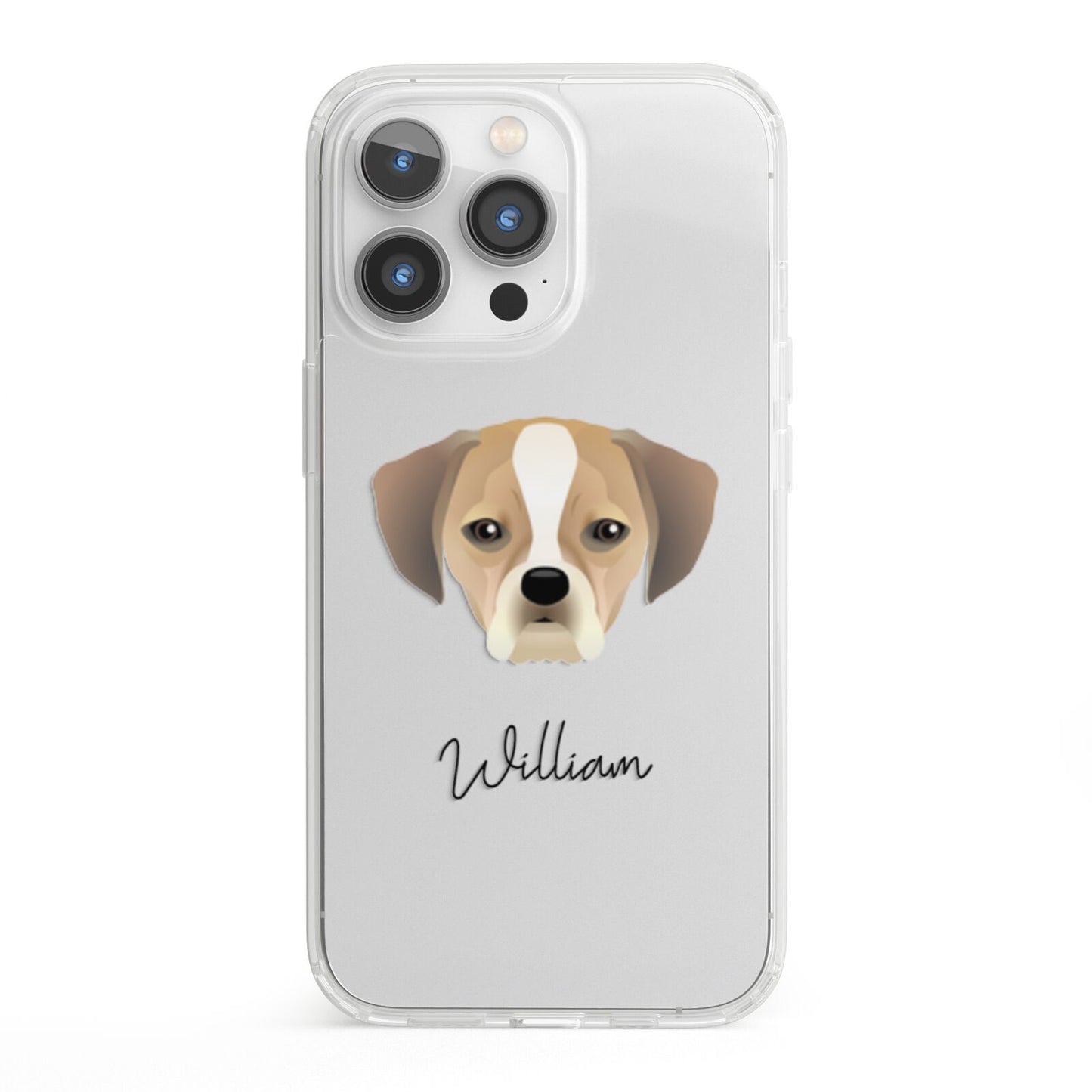 Puggle Personalised iPhone 13 Pro Clear Bumper Case
