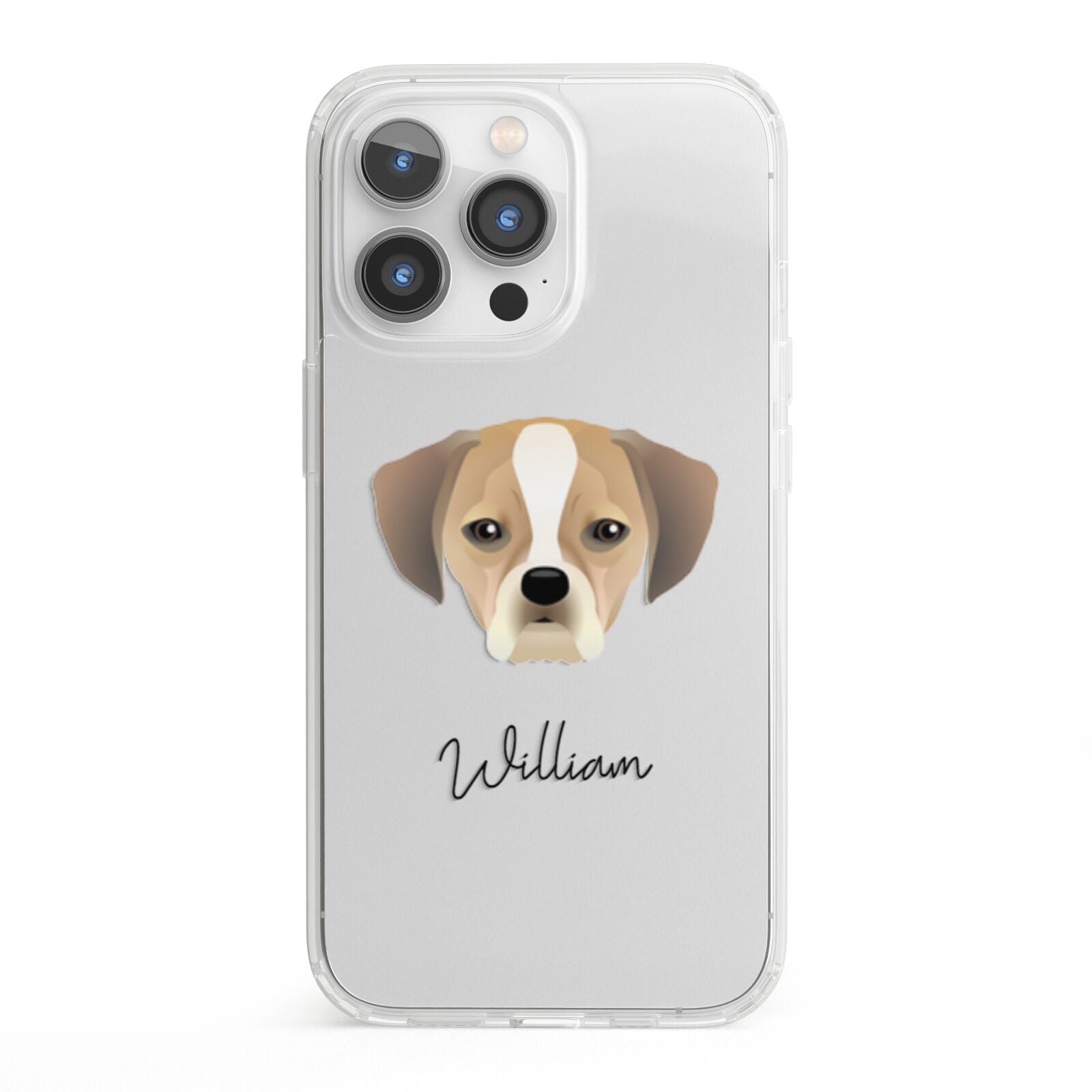 Puggle Personalised iPhone 13 Pro Clear Bumper Case