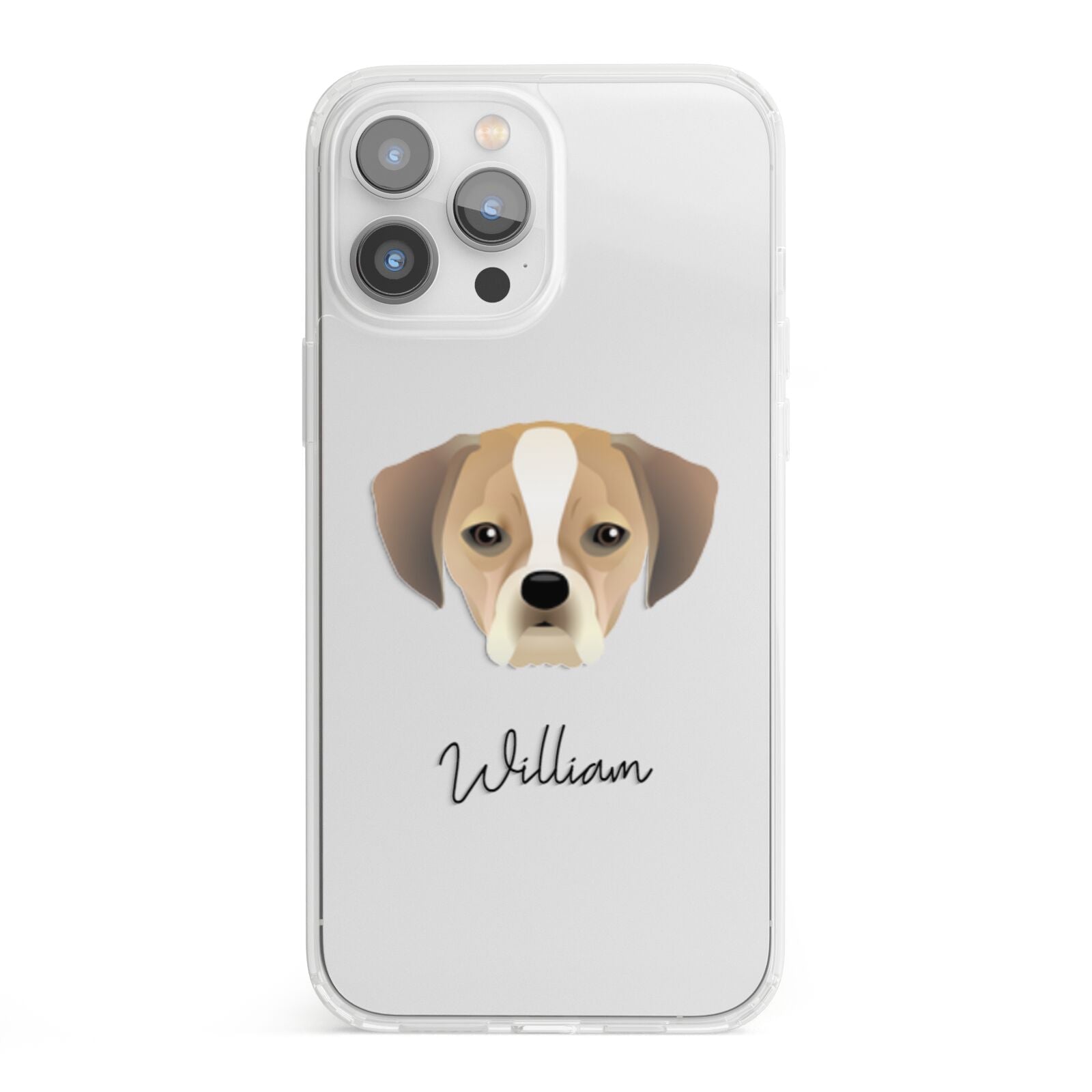 Puggle Personalised iPhone 13 Pro Max Clear Bumper Case