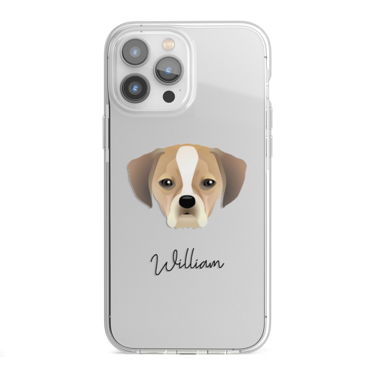 Puggle Personalised iPhone 13 Pro Max TPU Impact Case with White Edges