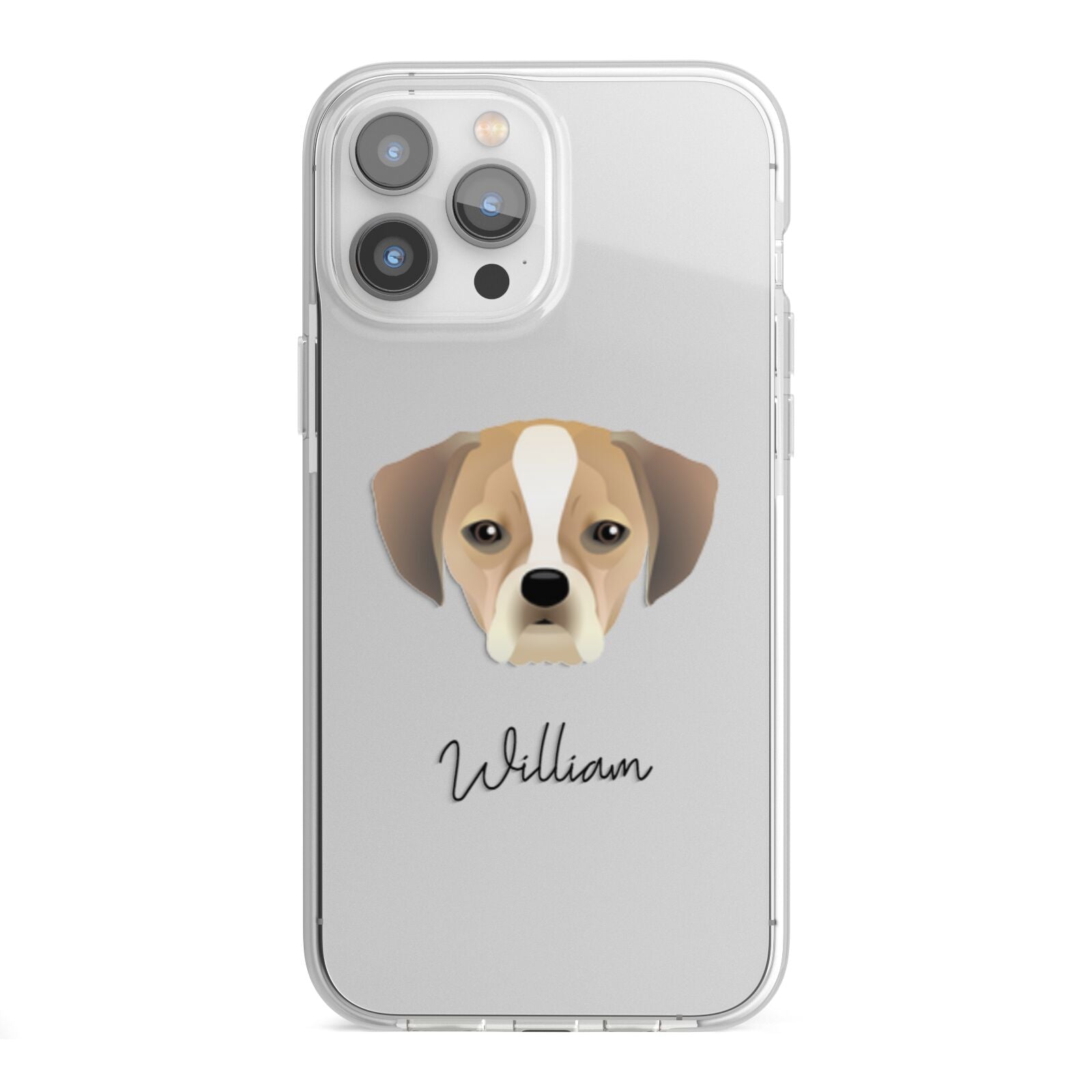 Puggle Personalised iPhone 13 Pro Max TPU Impact Case with White Edges