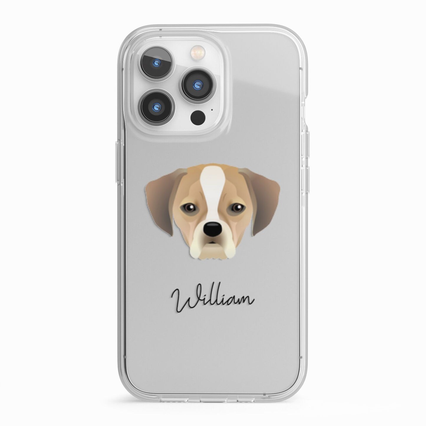 Puggle Personalised iPhone 13 Pro TPU Impact Case with White Edges