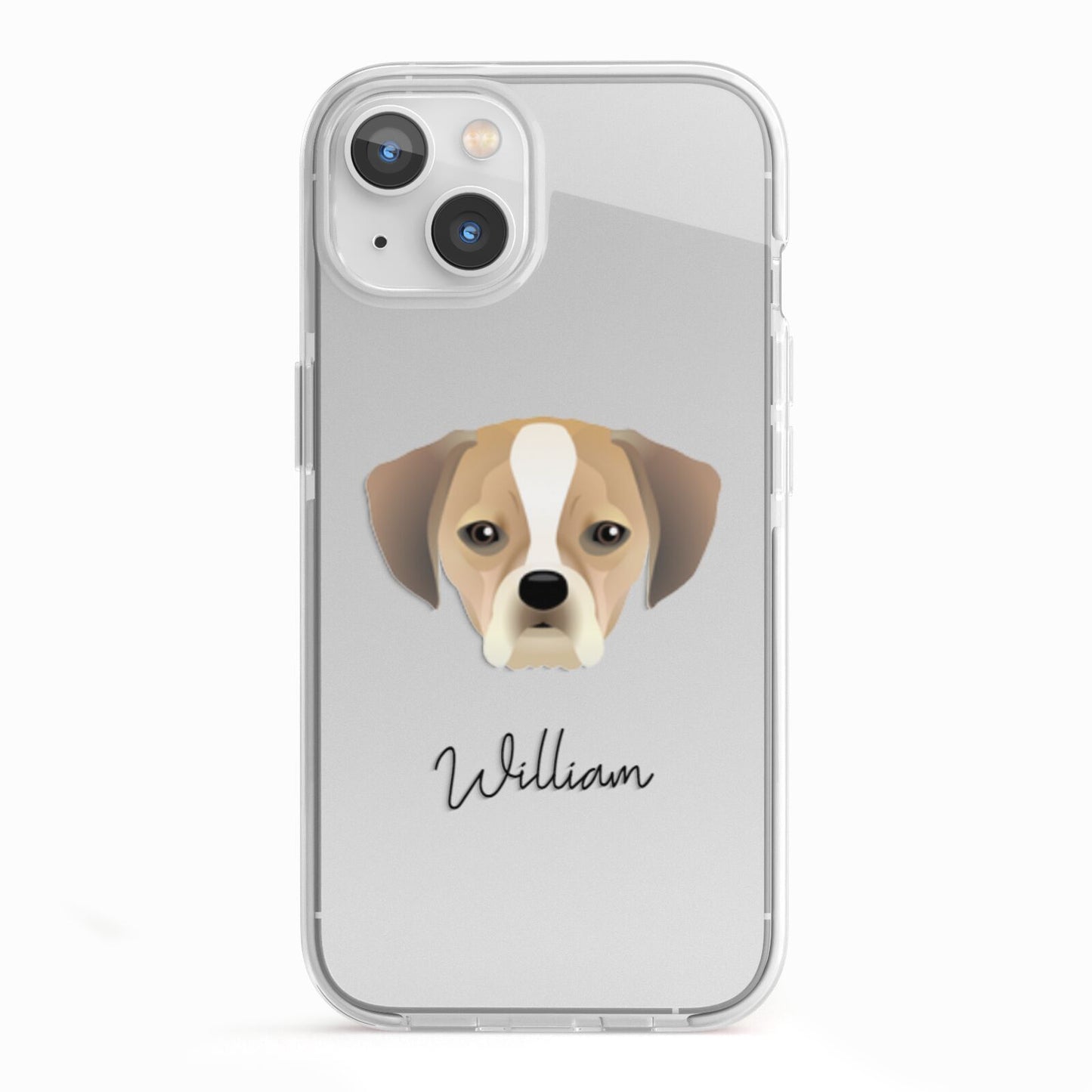 Puggle Personalised iPhone 13 TPU Impact Case with White Edges