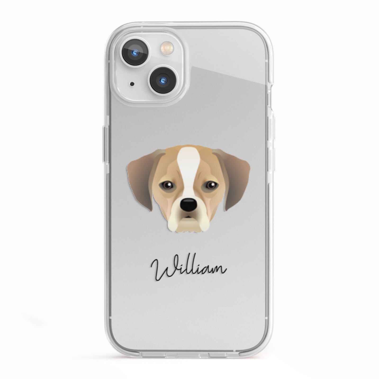 Puggle Personalised iPhone 13 TPU Impact Case with White Edges