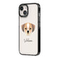 Puggle Personalised iPhone 14 Black Impact Case Side Angle on Silver phone