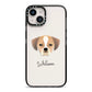 Puggle Personalised iPhone 14 Black Impact Case on Silver phone