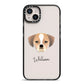 Puggle Personalised iPhone 14 Plus Black Impact Case on Silver phone