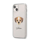 Puggle Personalised iPhone 14 Plus Clear Tough Case Starlight Angled Image