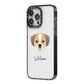 Puggle Personalised iPhone 14 Pro Max Black Impact Case Side Angle on Silver phone