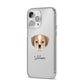 Puggle Personalised iPhone 14 Pro Max Clear Tough Case Silver Angled Image