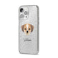 Puggle Personalised iPhone 14 Pro Max Glitter Tough Case Silver Angled Image
