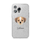 Puggle Personalised iPhone 14 Pro Max Glitter Tough Case Silver