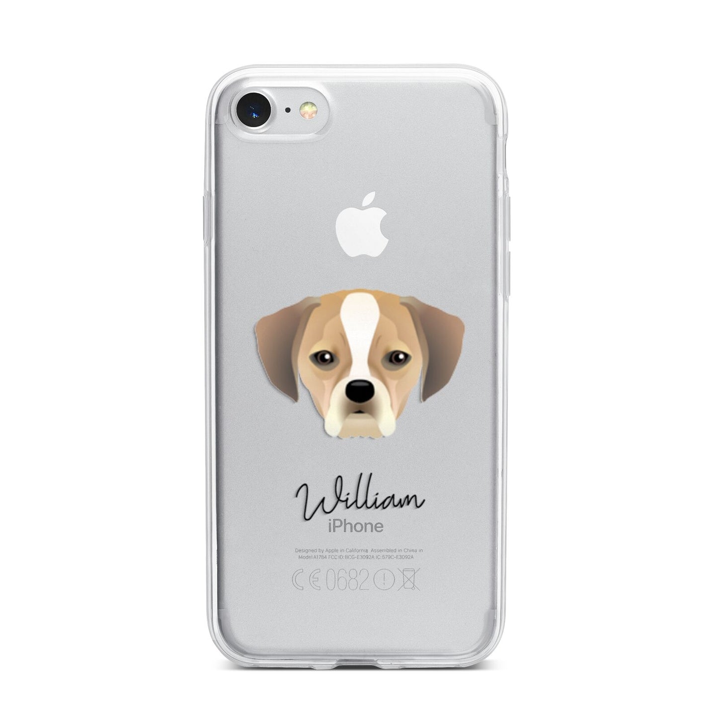 Puggle Personalised iPhone 7 Bumper Case on Silver iPhone