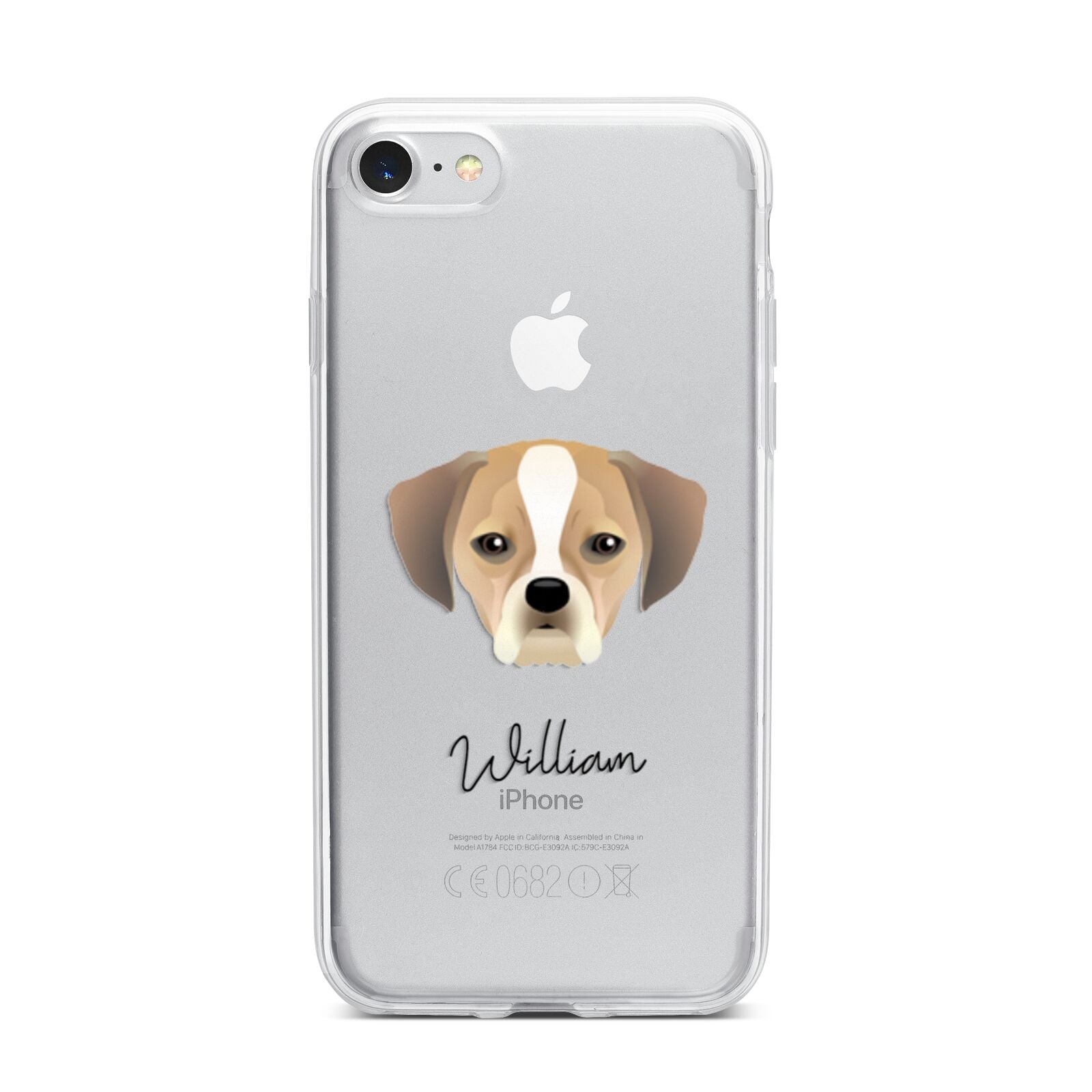 Puggle Personalised iPhone 7 Bumper Case on Silver iPhone