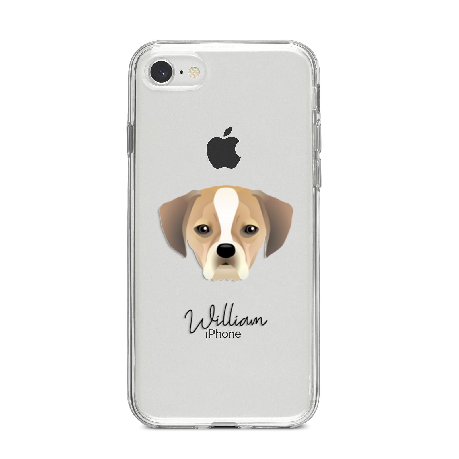 Puggle Personalised iPhone 8 Bumper Case on Silver iPhone