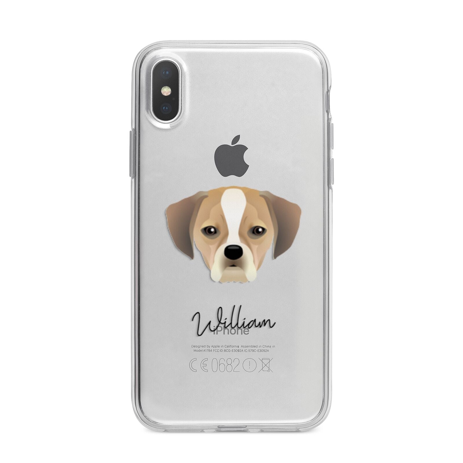 Puggle Personalised iPhone X Bumper Case on Silver iPhone Alternative Image 1