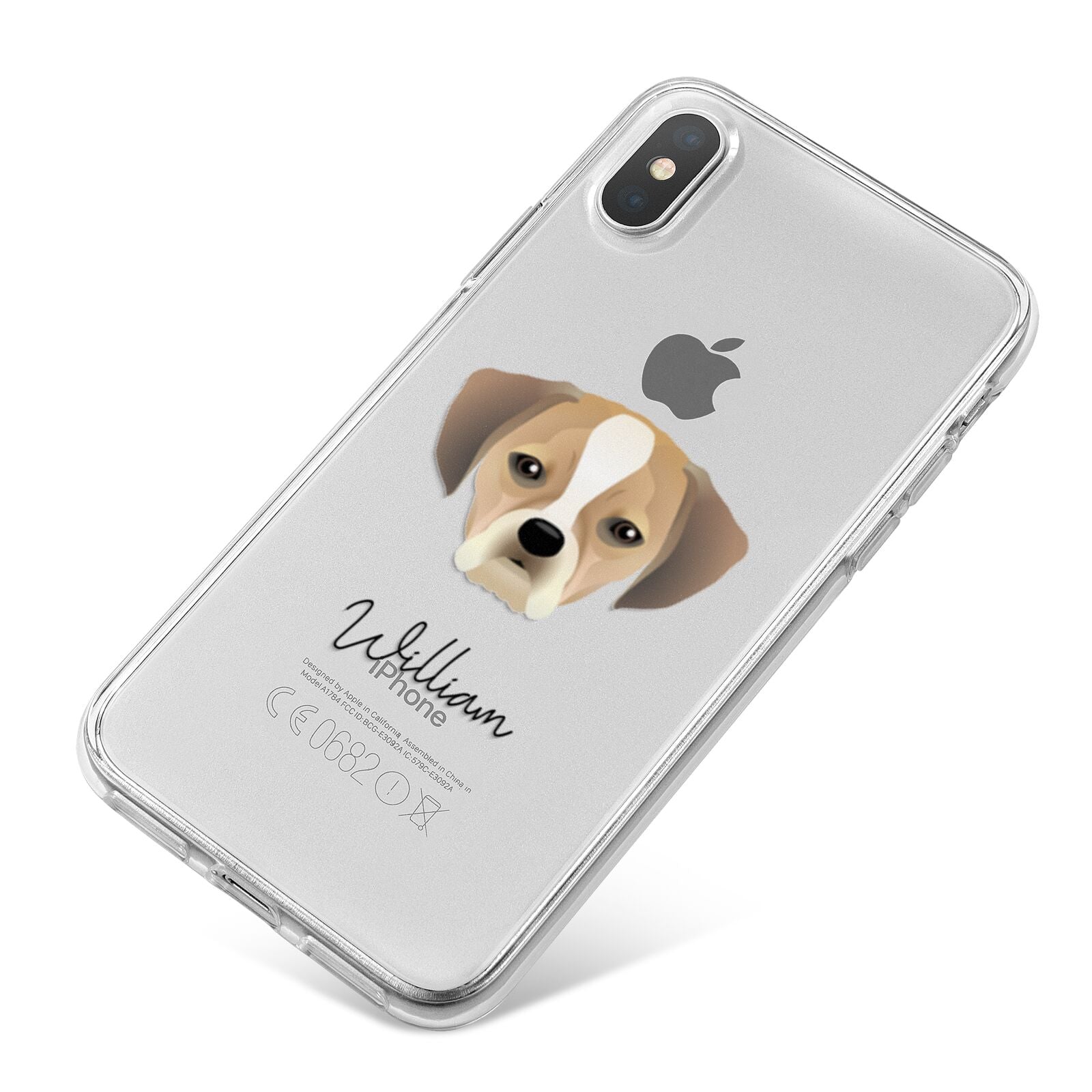 Puggle Personalised iPhone X Bumper Case on Silver iPhone