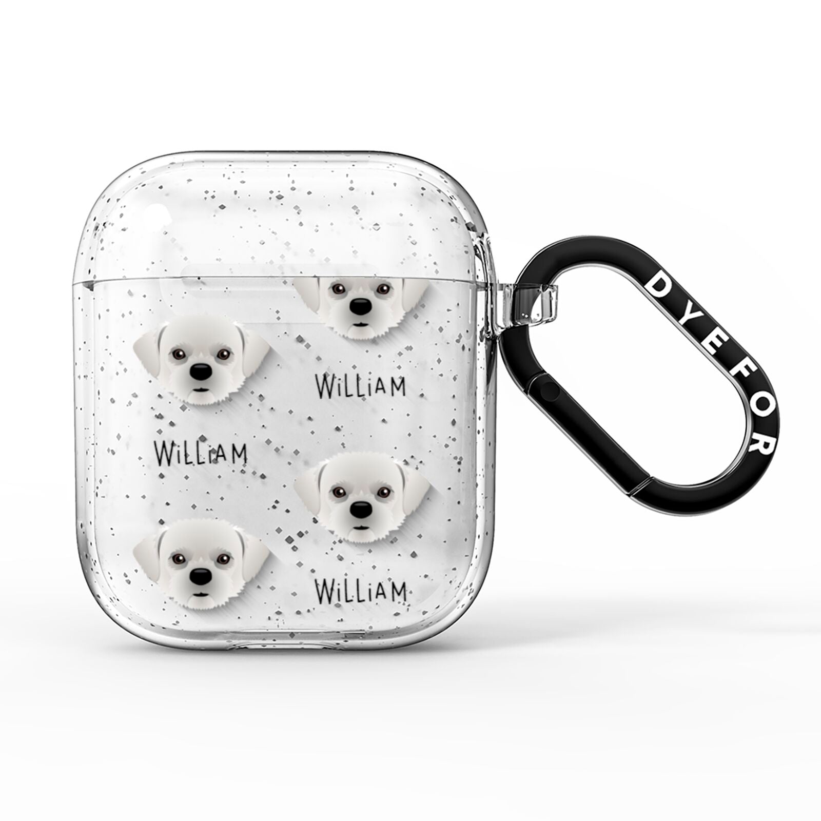 Pugzu Icon with Name AirPods Glitter Case