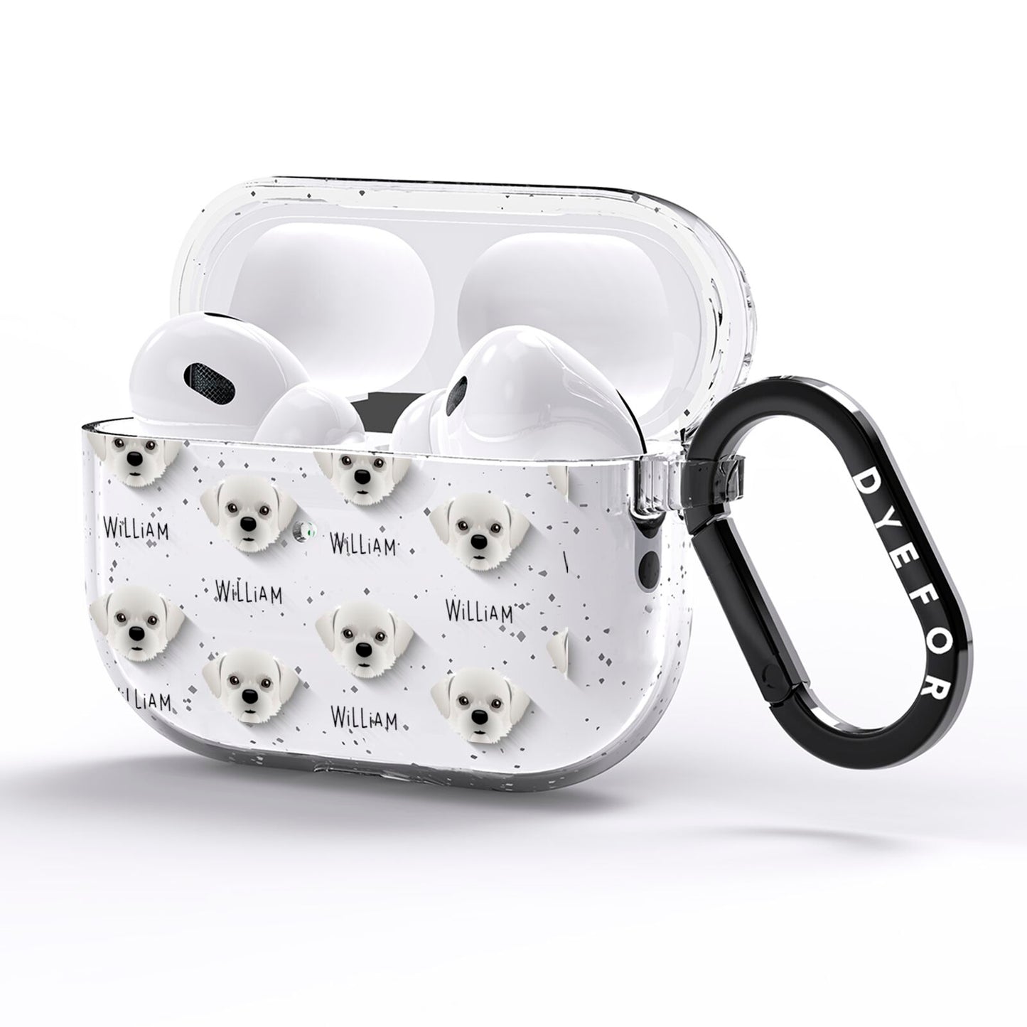 Pugzu Icon with Name AirPods Pro Glitter Case Side Image