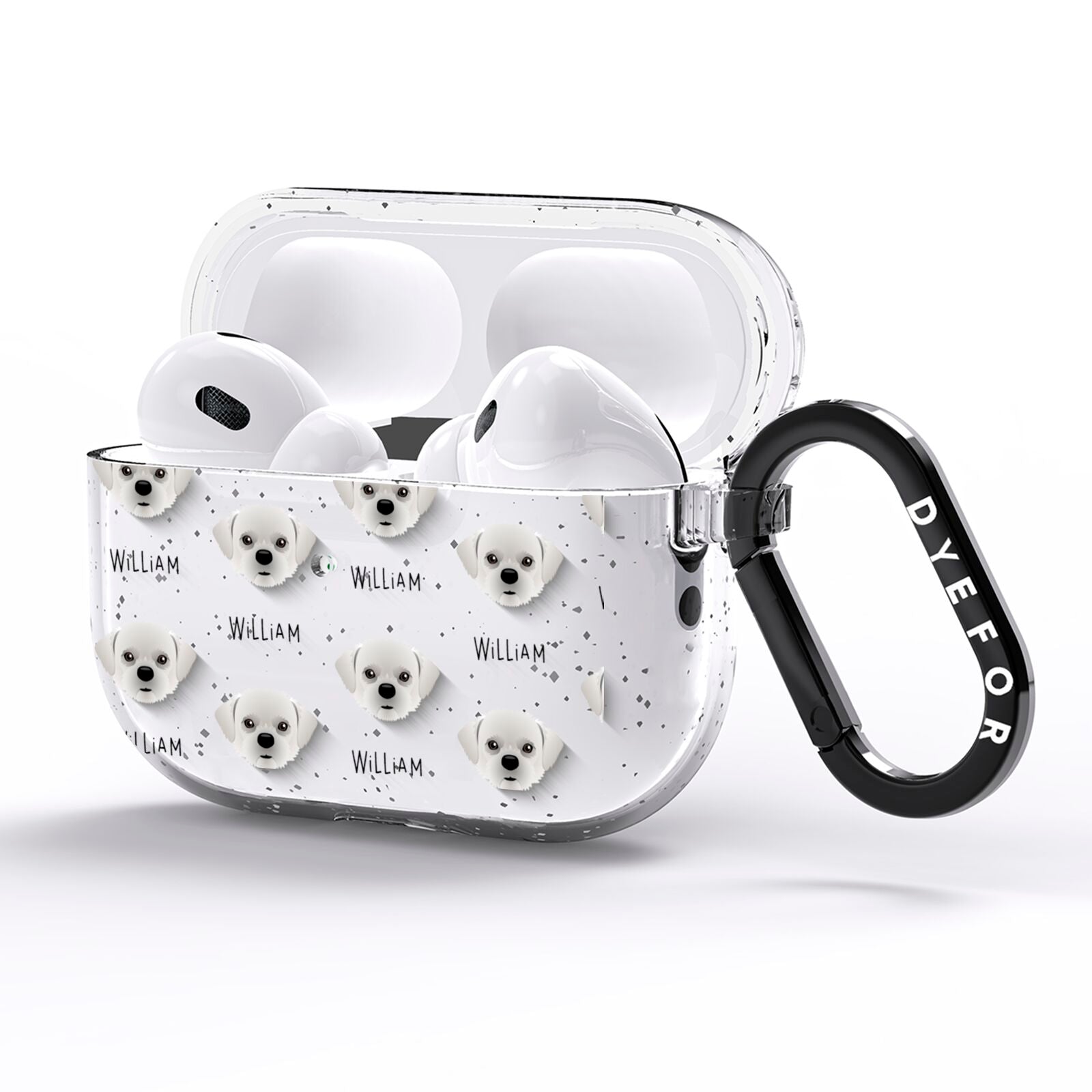 Pugzu Icon with Name AirPods Pro Glitter Case Side Image