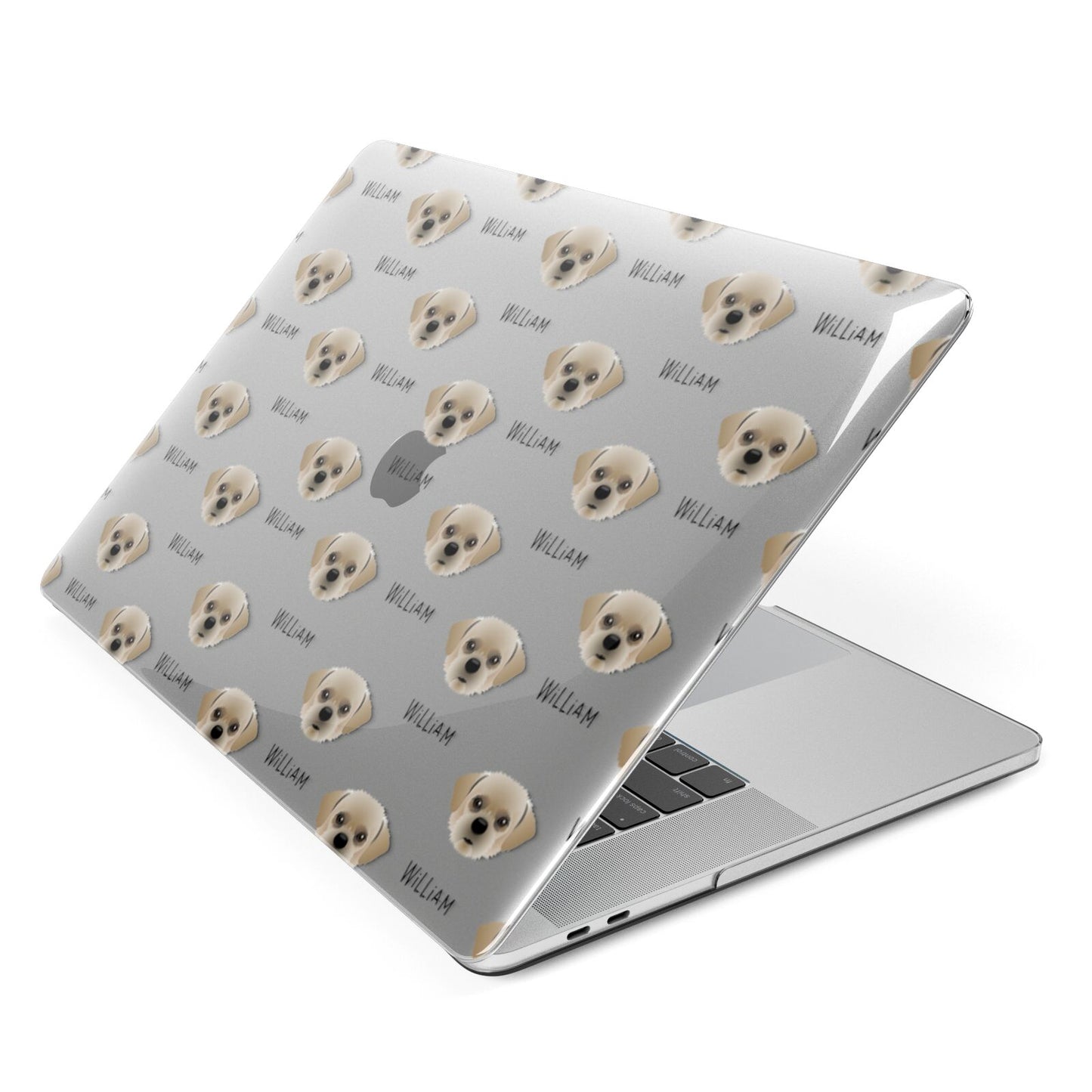 Pugzu Icon with Name Apple MacBook Case Side View