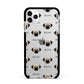 Pugzu Icon with Name Apple iPhone 11 Pro Max in Silver with Black Impact Case