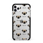 Pugzu Icon with Name Apple iPhone 11 Pro Max in Silver with Black Impact Case