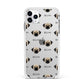 Pugzu Icon with Name Apple iPhone 11 Pro Max in Silver with White Impact Case