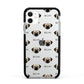 Pugzu Icon with Name Apple iPhone 11 in White with Black Impact Case