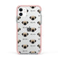 Pugzu Icon with Name Apple iPhone 11 in White with Pink Impact Case