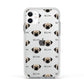 Pugzu Icon with Name Apple iPhone 11 in White with White Impact Case
