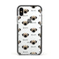 Pugzu Icon with Name Apple iPhone Xs Impact Case Black Edge on Silver Phone