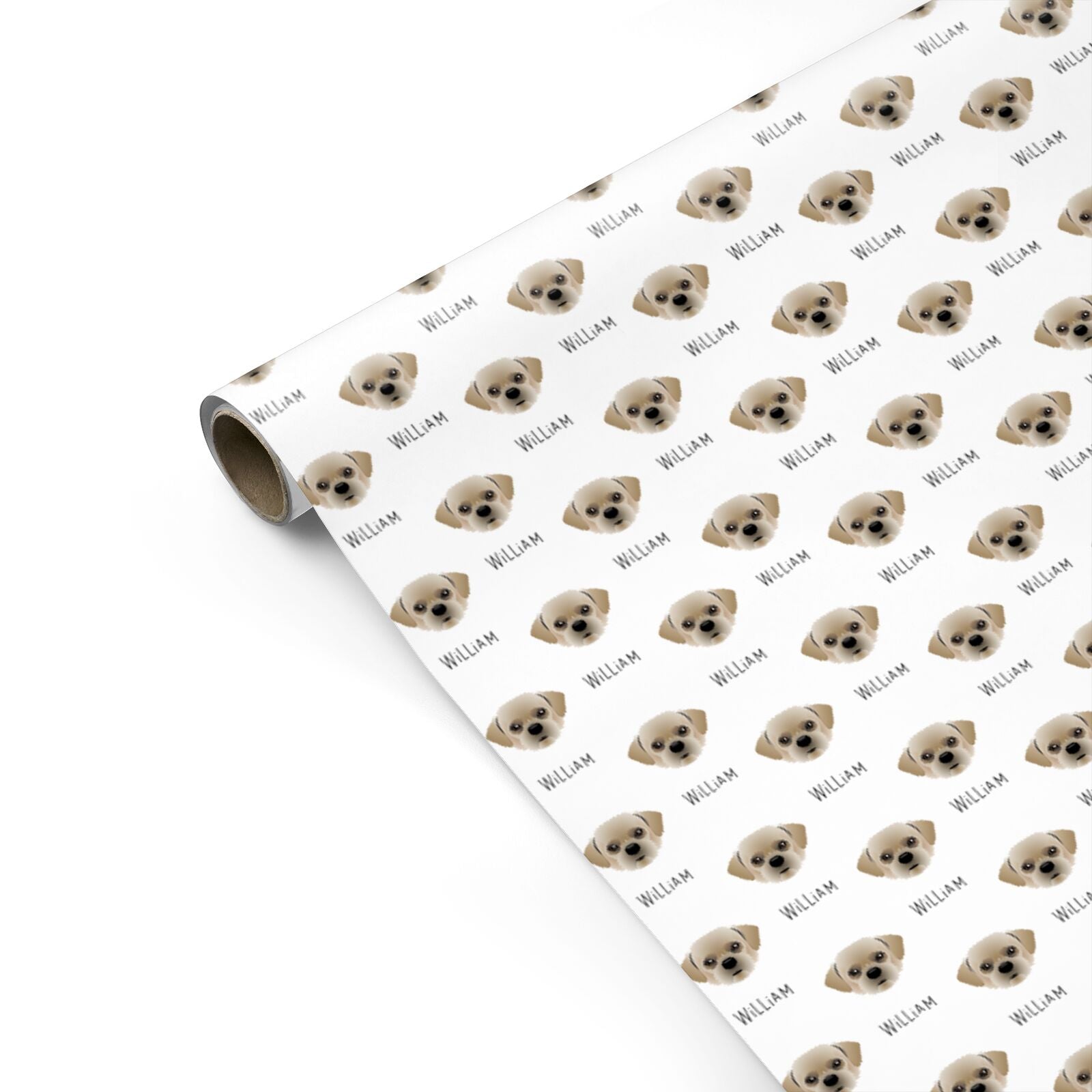 Pugzu Icon with Name Personalised Gift Wrap