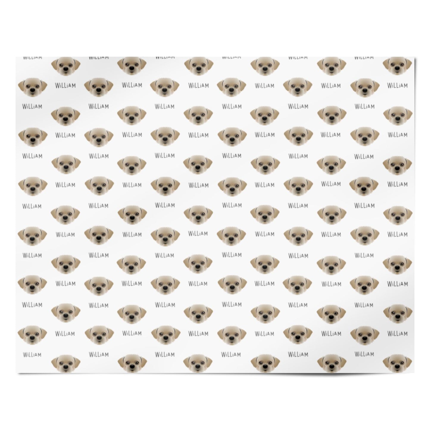Pugzu Icon with Name Personalised Wrapping Paper Alternative
