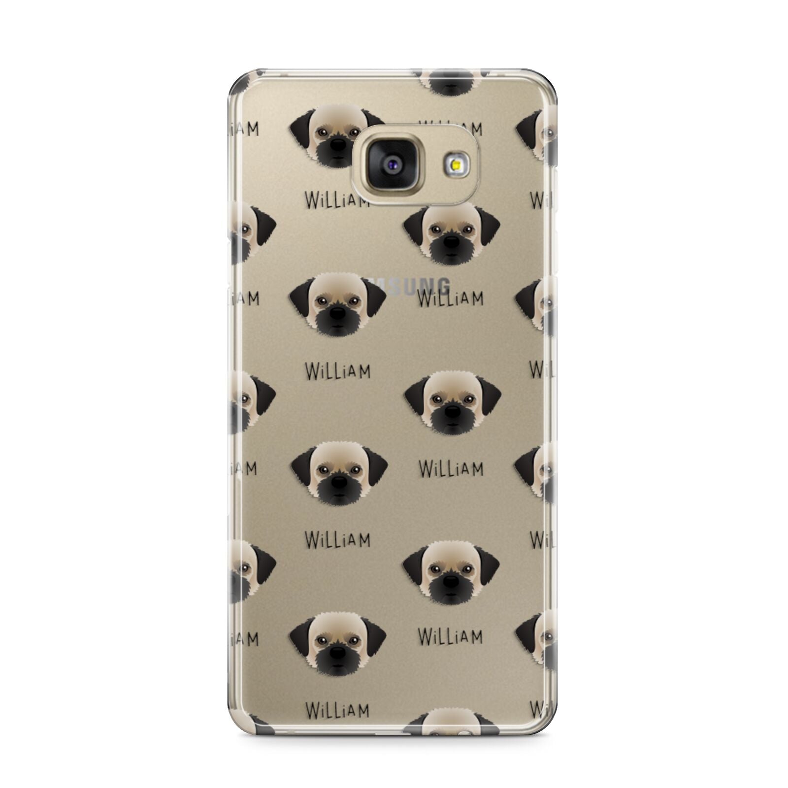 Pugzu Icon with Name Samsung Galaxy A9 2016 Case on gold phone