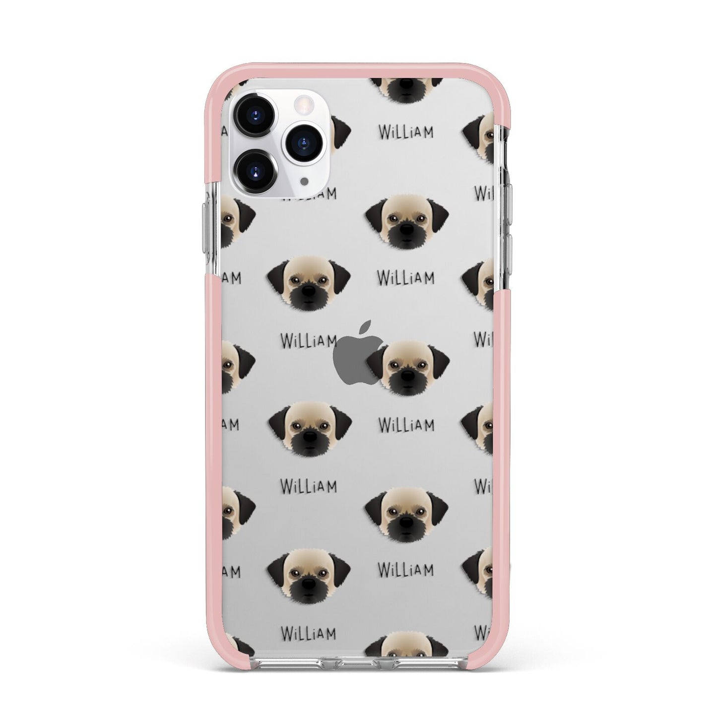 Pugzu Icon with Name iPhone 11 Pro Max Impact Pink Edge Case