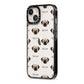 Pugzu Icon with Name iPhone 13 Black Impact Case Side Angle on Silver phone
