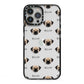 Pugzu Icon with Name iPhone 13 Pro Max Black Impact Case on Silver phone