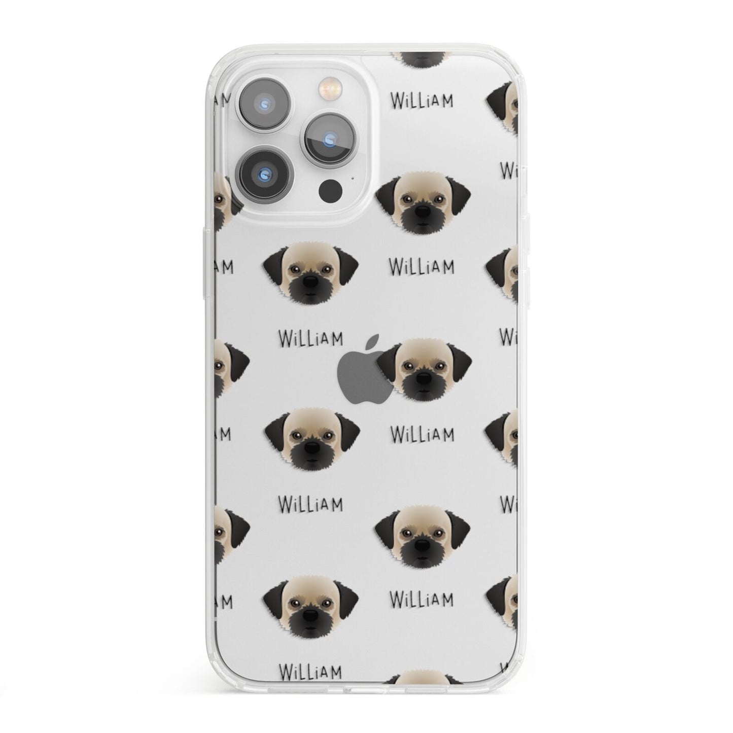 Pugzu Icon with Name iPhone 13 Pro Max Clear Bumper Case