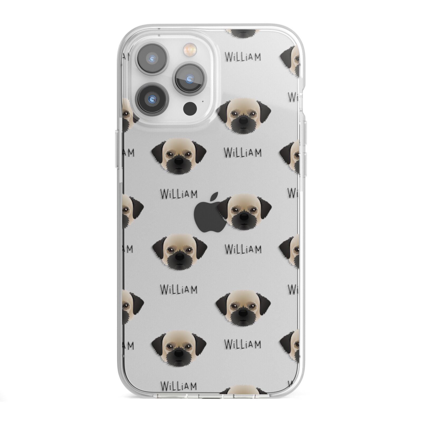 Pugzu Icon with Name iPhone 13 Pro Max TPU Impact Case with White Edges
