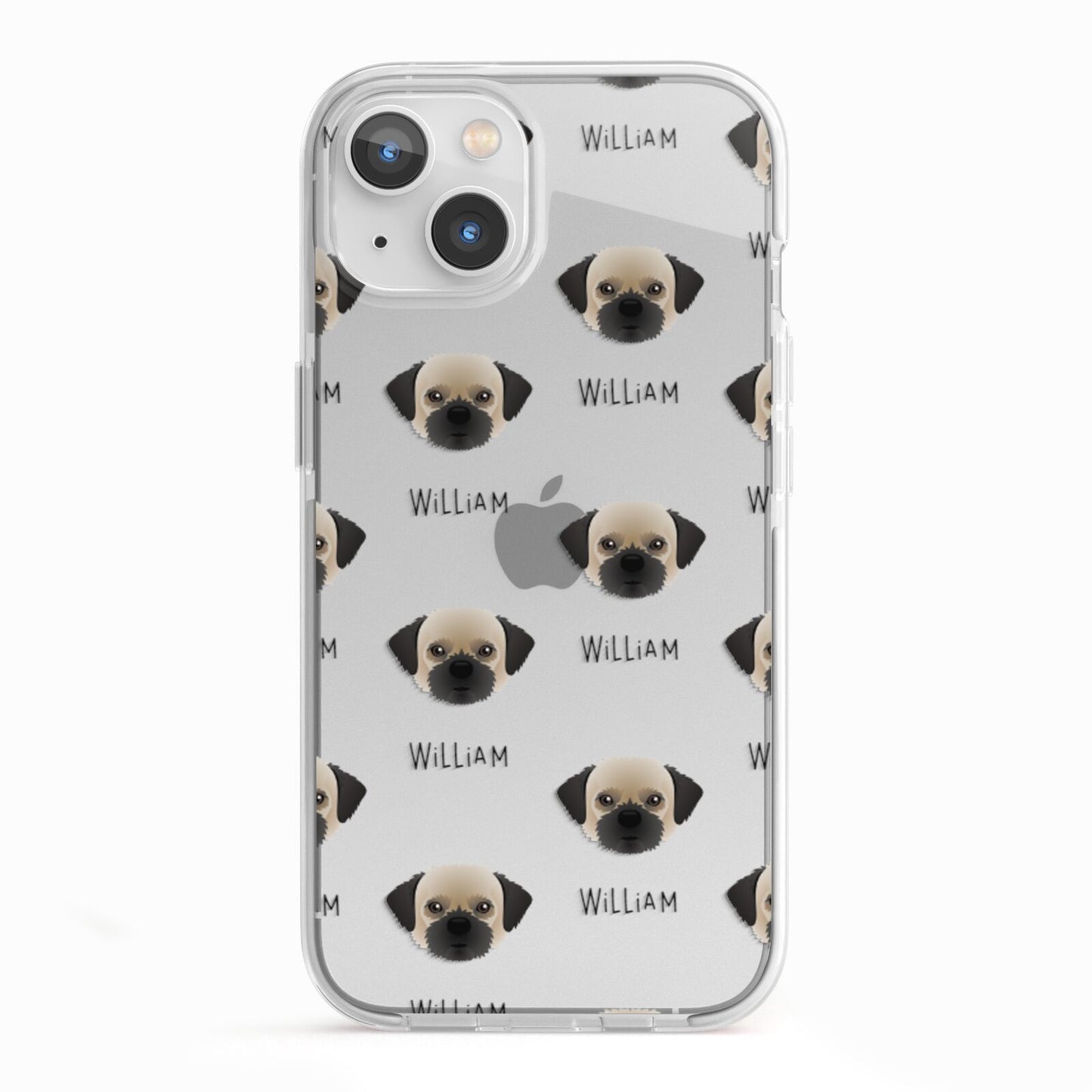 Pugzu Icon with Name iPhone 13 TPU Impact Case with White Edges