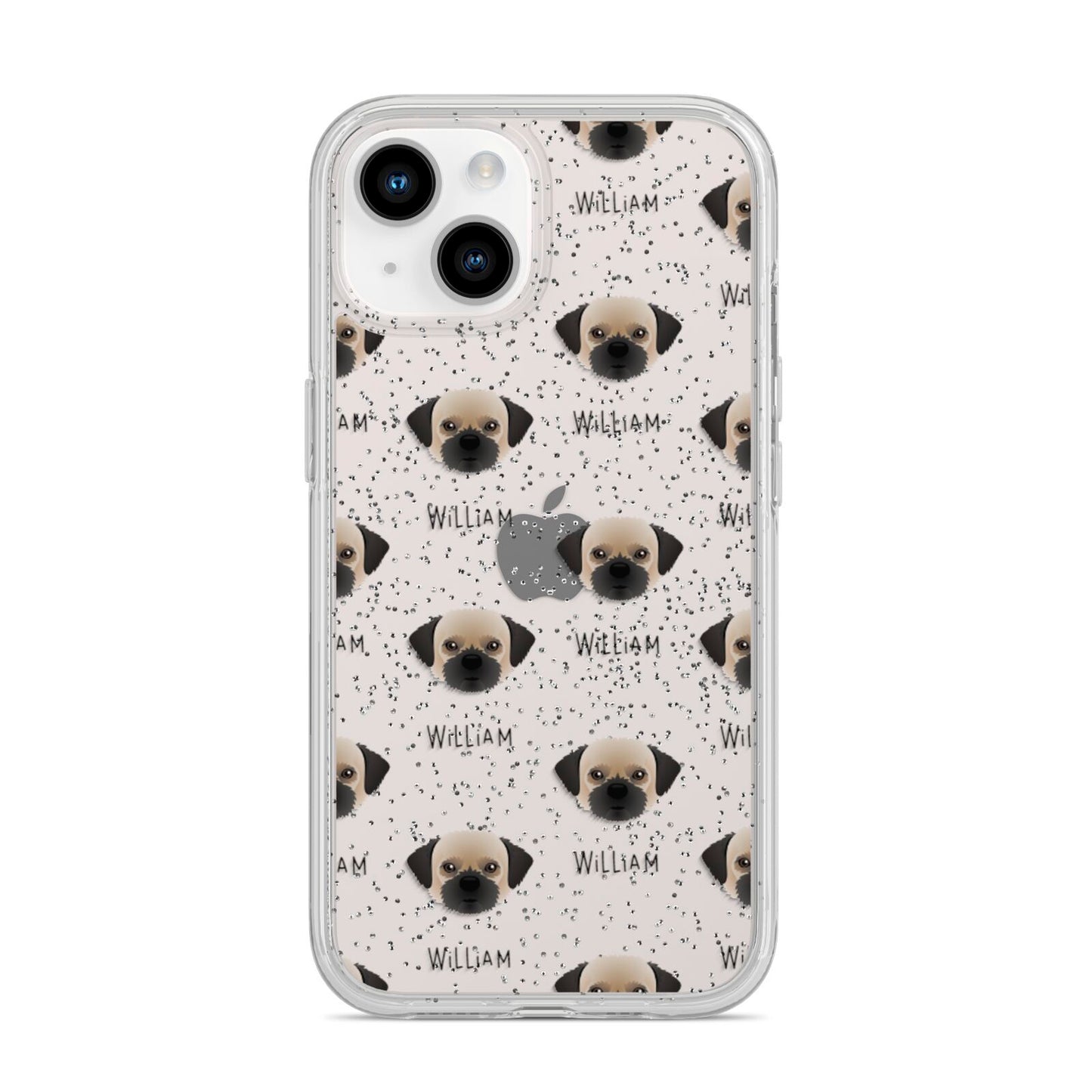 Pugzu Icon with Name iPhone 14 Glitter Tough Case Starlight