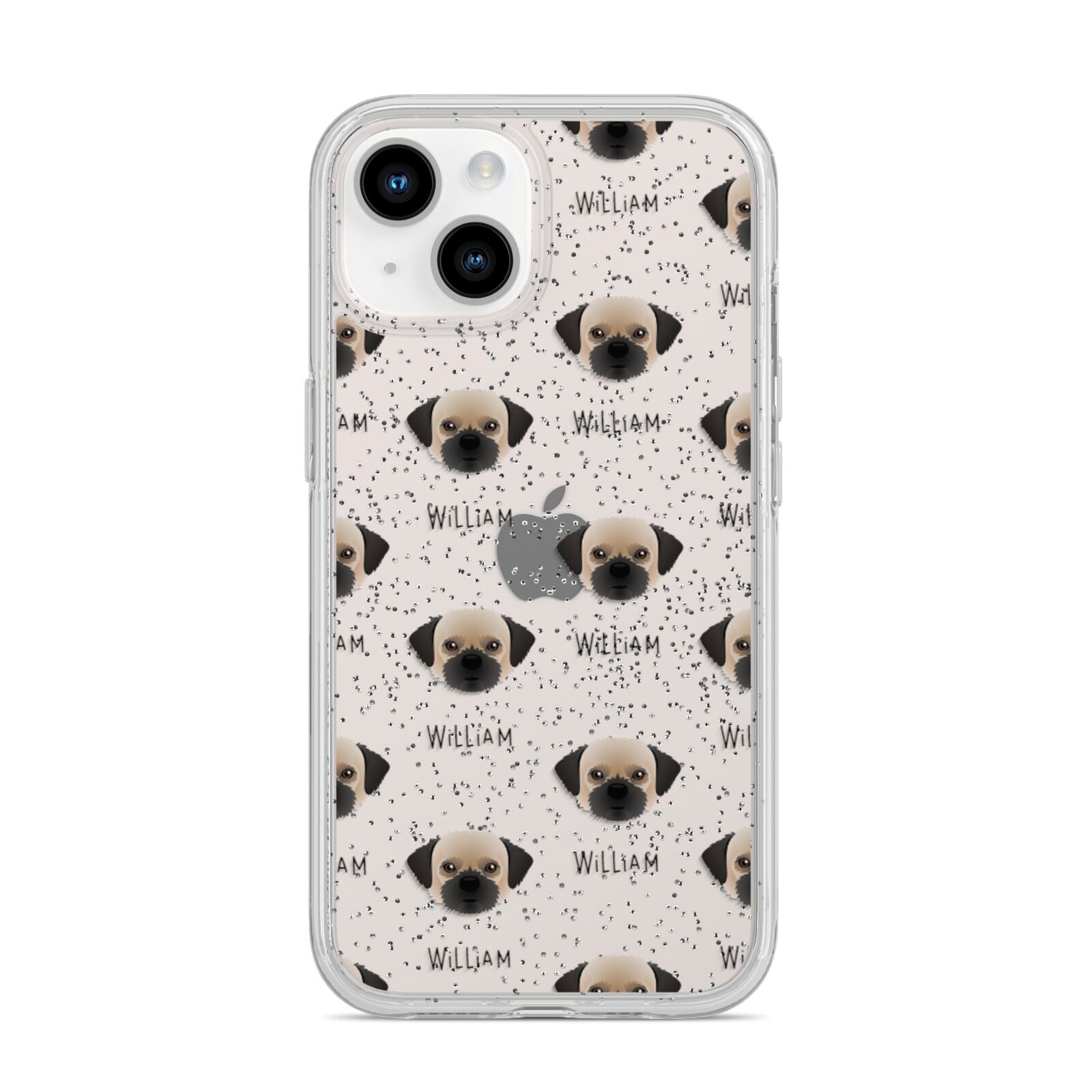 Pugzu Icon with Name iPhone 14 Glitter Tough Case Starlight