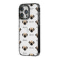 Pugzu Icon with Name iPhone 14 Pro Max Black Impact Case Side Angle on Silver phone