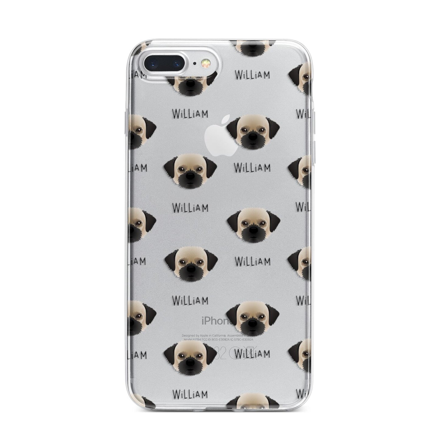 Pugzu Icon with Name iPhone 7 Plus Bumper Case on Silver iPhone