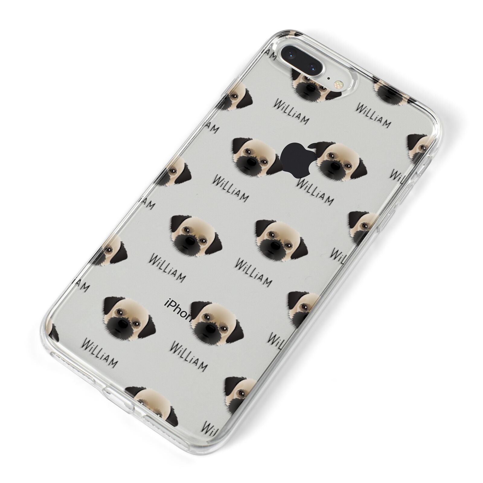 Pugzu Icon with Name iPhone 8 Plus Bumper Case on Silver iPhone Alternative Image