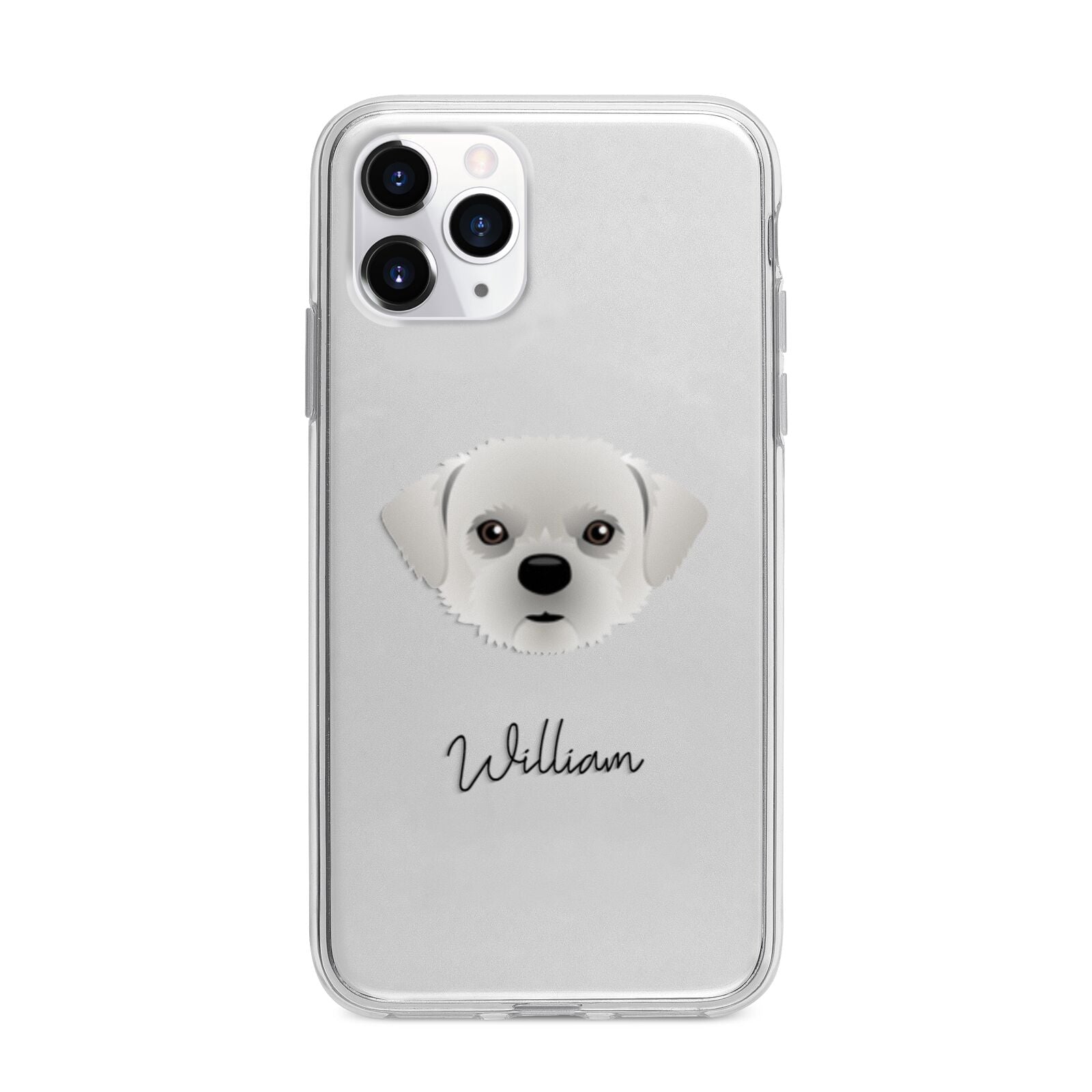 Pugzu Personalised Apple iPhone 11 Pro in Silver with Bumper Case