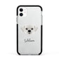 Pugzu Personalised Apple iPhone 11 in White with Black Impact Case